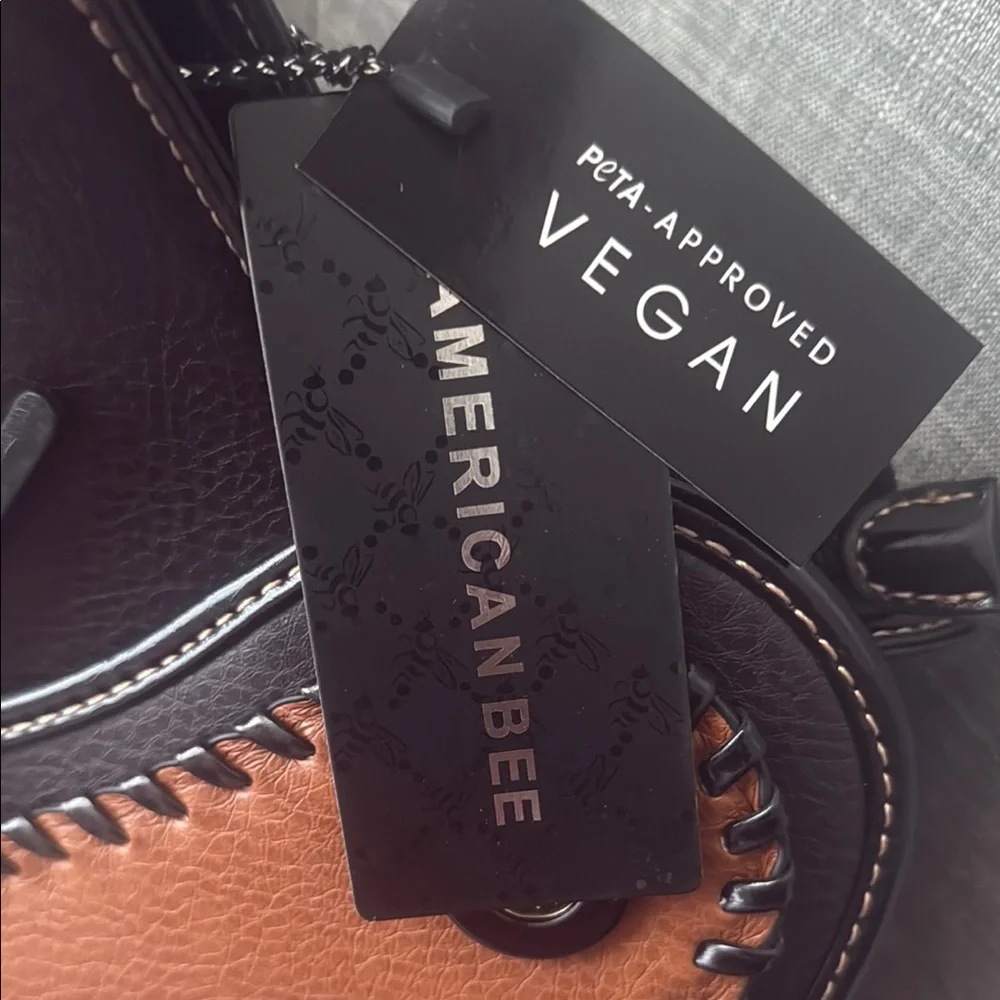 American Bee-Vegan Brown and Black Butterfly Tote Bag - Picture 3 of 6